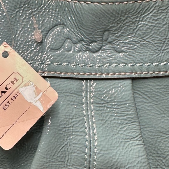 Coach Mineral Soho Pleat Patent Shoulder Tote Bag + COA +Coach Dust Bag NWT! - Picture 11 of 14